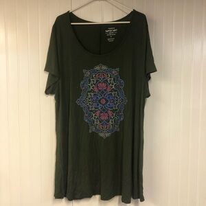 Torrid Women's Green Graphic Tee Short Sleeve Super Soft